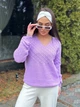 Жіночий вʼязаний тонкий джемпер BELLA, колір Бузок розмір One Size - зображення 4