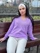 Базовий жіночий светр бузкового кольору 31732 One Size - зображення 4