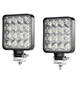 Дополнительная светодиодная LED лед мини/mini фара квадратная 48W 12-24V 16LED с режимом СТРОБОСКОП (2 шт) - изображение 1