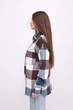 Рубашка женская Kraya теплая в клеточку оверсайз One size S-M шоколадно-зеленая - изображение 5