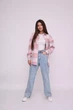 Рубашка женская Kraya оверсайз One size S-M в клеточку розовая - изображение 2