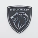 Емблема логотип Peugeot (хром+чорний, глянець) 6,0*6,7 см - зображення 1