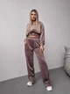Жіночий велюровий костюм (кофта+штани+топ) Uaclothes 42-44 Капучино (like36635-170611349) - зображення 1