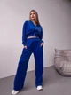 Жіночий велюровий костюм (кофта+штани+топ) Uaclothes 46-48 Синій (like36633-170591350) - зображення 1