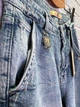 Джинси жіночі I8 52428 Skater Jeans банани висока посадка варка з жатим ефектом косі кишені 27 блакитні - зображення 6