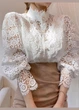 Блузка женская с кружевом однотонная Fashion Белая 14328 3XL (56) - изображение 1