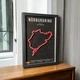 Об'ємна Рамка з 3D Трасою Nürburgring Nordschleife Deutschland Нюрбургринг в Масштабі 1:40 000 Red Matte / Frame 32x23x3 - зображення 1