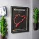 Об'ємна Рамка з 3D Трасою Nürburgring Nordschleife Deutschland Нюрбургринг в Масштабі 1:40 000 Red Matte / Frame 32x23x3 - зображення 2