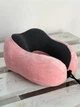 Дорожня подушка-рогалик Memory foam під шию з фіксатором - рожевий - зображення 2
