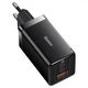 МЗП Baseus GaN5 Pro 65W (2 Type-C+USB) + Кабель Type-C to Type-C 100W (1m) black - изображение 4