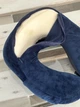 Дорожня подушка-рогалик Memory foam під шию з фіксатором - синій - изображение 5