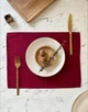 Льняной сервировочный коврик (ланчмат) TouchableLinen 2 шт 30x40 см Вишневый Подставка под тарелку - изображение 1