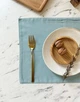 Льняной сервировочный коврик (ланчмат) TouchableLinen 2 шт 30x40 см Пыльно-голубой Подставка под тарелку - изображение 2
