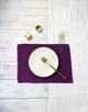 Сервировочный коврик (ланчмат) из льняной ткани TouchableLinen 2 шт 30x40 см Фиолетовый Подставка под тарелки - изображение 6