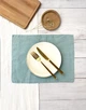 Льняной сервировочный коврик (ланчмат) TouchableLinen 2 шт 30x40 см Пыльно-голубой Подставка под тарелку - изображение 6