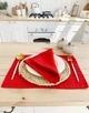 Сервировочный коврик (ланчмат) из льняной ткани TouchableLinen 2 шт 30x40 см Красный Подставка под тарелки - изображение 6