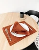 Сервировочный коврик (ланчмат 100% льон) из льняной ткани TouchableLinen 2 шт 30x40 см Терракотовый Подставка под тарелки - изображение 4