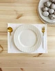 Льняной сервировочный коврик (ланчмат 100% льон) TouchableLinen 2 шт 35х45 см Белый Текстильная подставка под тарелку - изображение 4