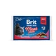 Набор влажных кормов Brit Premium Cat Pouch «Мясная тарелка» для котов, 4 шт х 100 г - изображение 1