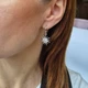Серебряные серьги сережки с Подвеской Солнце в Белых Камнях серебро 925 пробы Родированное 53295р 4.00г - изображение 7
