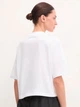 Футболка хлопковая оверсайз короткая женская Adidas W Bl Sj Bf T JG8737 M White/Black (4067902942490) - изображение 8