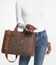 Жіноча сумка-тоут Michael Kors Gigi Large Empire Signature Logo Tote Bag (коричнева) - зображення 3