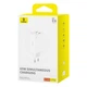 Мережевий зарядний пристрій Baseus GaN6 Pro Fast Charger 2C+2U 65W EU Moon White((With:Mini White Cable Type-C to Type-C 100W(20V/5A) 1m White） (P10162701213-00) - изображение 3