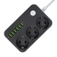Сетевой фильтр питания ColorWay CW-CHЕ36B, 3 розетки/6USB Black 1.8M (CW-CHE36B) - изображение 4