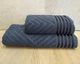 Набор турецких махровых полотенец 50х90+70х140 Gulcan Jacquard Cotton Lux Yeni Cizgili Antrasit - изображение 1