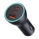 АЗП Автомобільний зарядний пристрій Baseus Golden Contactor Triple Fast Charger Car Charger 65W USB+2Type-C Сірий - зображення 1
