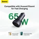 АЗП Автомобільний зарядний пристрій Baseus Golden Contactor Triple Fast Charger Car Charger 65W USB+2Type-C Сірий - зображення 9