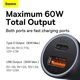 АЗП Автомобільний зарядний пристрій Baseus 60W USB+Type-C Golden Contactor Max Dual Fast Charger Car Charger 60W USB+Type-C - изображение 7