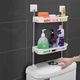 Полиця-стелаж Stenson R93340 для туалету металева 30х14,5х51 см White - зображення 4