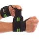 Бинты кистевые для жима (2шт) STRENGTH WRIST WRAPS MUTE 9097 (PL, эластан, l-58см, Черно-салатовый) - изображение 1