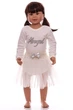 Боди с длинным руковом для девочки и юбкой Ma Angel белый 98 см (52022) - изображение 1