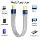 Кабель перехідник USB Type-C M/M 8K, 40Gbps, USB 4.0, PD240W Metal GREY, 13 см (48787) - зображення 9