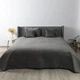 Велюровое двустороннее покрывало ПЕТ Comfort Velour 150х210 см Серое Ромб круглый - изображение 1