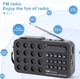 Радіоприймач цифровий з акумулятором та ремінцем Радіо FM LED-дисплей MP3-плеєр Bluetooth-колонка Black - зображення 3