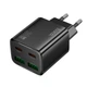 Адаптер сетевой HOCO Fundador four-port charger set N56 2USB/2Type-C, 30W/3A, PD/QC| черный - изображение 1