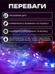 Умная смарт гирлянда музыкальная для танцев Meiq-it Led RGB 5 метров на 50 ламп от usb павербанк управления через телефон, smart гирлянды роса с синхронизацией музыки по Bluetooth разноцветная - изображение 3
