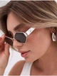 Солнцезащитные очки No Brand шестигранные Delight черные с серебром - изображение 3
