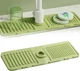Сливной силиконовый коврик для раковины и мойки под кран в ванной и кухне 37х12 см Зеленый - изображение 2
