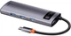 USB-Хаб Baseus Metal Gleam Series 5-in-1 Multifunctional (Type-C to HDMI*1+USB3.0*3+PD*1) Grey CAHUB-CX0G - зображення 1