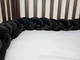 Бортик у ліжечко Уютний Стиль трьохпрядна косічка 3000*18см чорного кольру - зображення 1