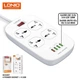 Сетевой удлинитель LDNIO SC4407, 2500W, 2m EU Plug, 4 USB, 4 Sockets. QC3.0, 3.1A, 8W, white - изображение 5