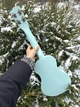 Укулеле сопрано 21" + три медиатора + дополнительная струна + салфетка из микрофибры (Гавайская гитара) HM100-GB Нежно-голубая (mrk2408) - изображение 5
