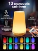 Светодиодный ночник на аккумуляторе, RGB лампа, 13 разных цветов, пульт дистанционного управления, сенсорный, с димером - изображение 4