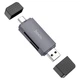 Кардрідер HOCO HB45 Spirit 2-in-1 USB/Type-C 2.0 card reader Metal Gray (6942007620512) - зображення 1