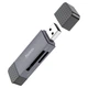 Кардрідер HOCO HB45 Spirit 2-in-1 USB/Type-C 2.0 card reader Metal Gray (6942007620512) - зображення 3