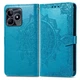 Чехол Vintage для Realme Note 50 / RMX3834 книжка кожа PU с визитницей голубой - изображение 5